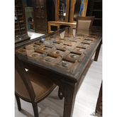 Indian Antique Brass Work Solid Wood Dining Table 05